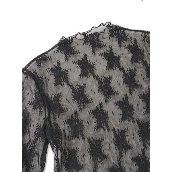 LACE MESH TOP IN BLACK-Body and Sol