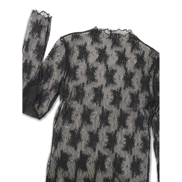 LACE MESH TOP IN BLACK-Body and Sol