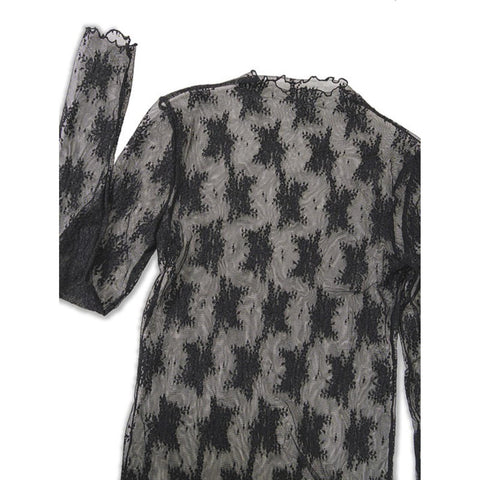 LACE MESH TOP IN BLACK-Body and Sol
