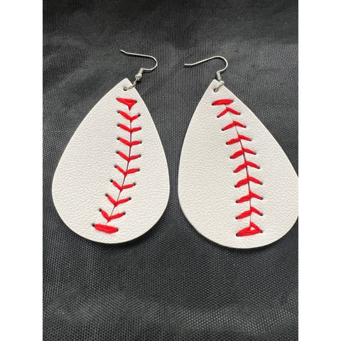LEATHER BASEBALL EARRINGS-Body and Sol