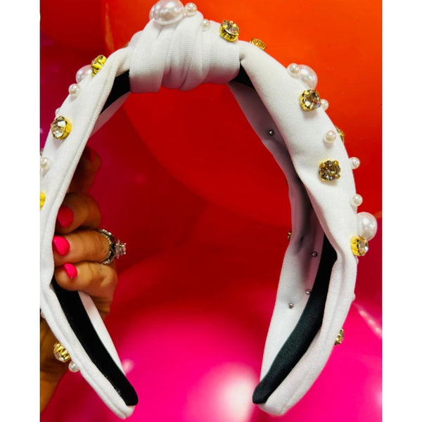 RHINESTONE PEARL HEADBAND-Body and Sol