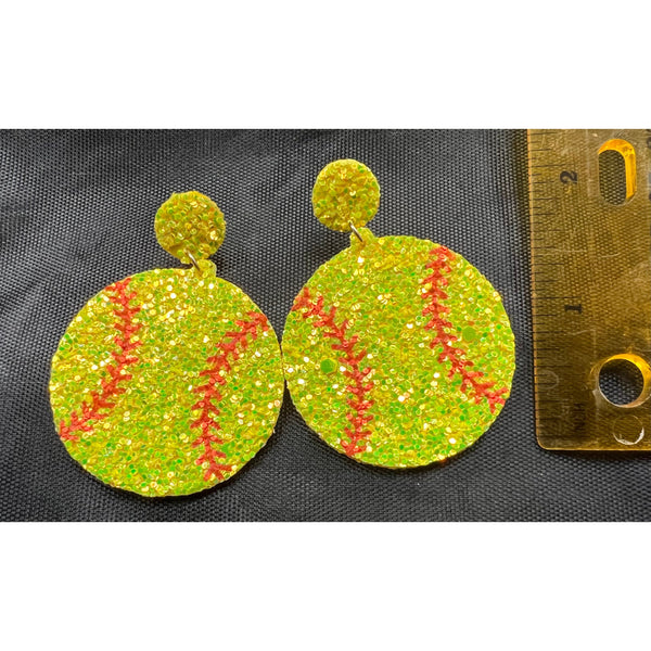 SPARKLE SOFTBALL EARRINGS-Body and Sol