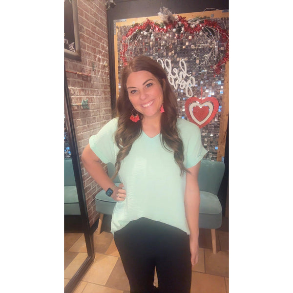 THE ALEXIS TOP IN MINT-Body and Sol