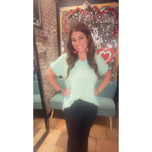 THE ALEXIS TOP IN MINT-Body and Sol