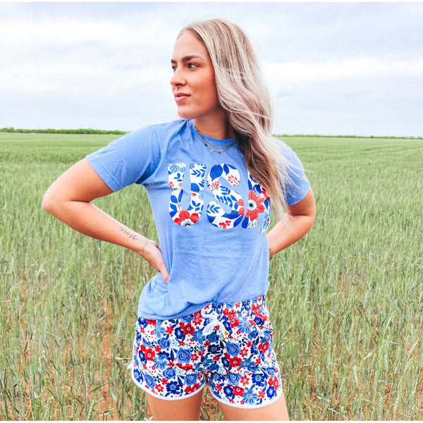 USA FLORAL TEE-Body and Sol
