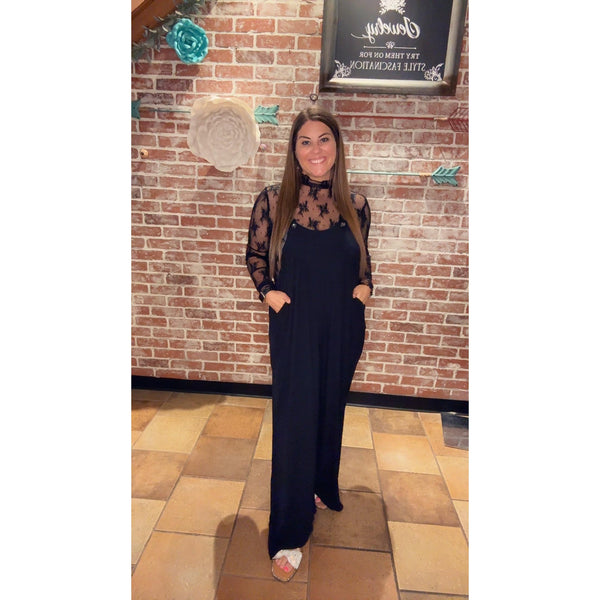 WILLOW WOVEN OVERALLS IN BLACK-Body and Sol