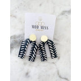 BLACK & WHITE TRIBAL GOLD EARRINGS-Body and Sol