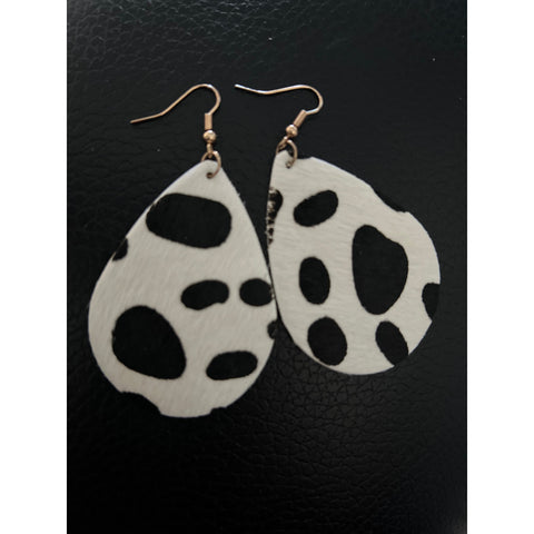 DALMATIAN LEATHER EARRINGS-Body and Sol