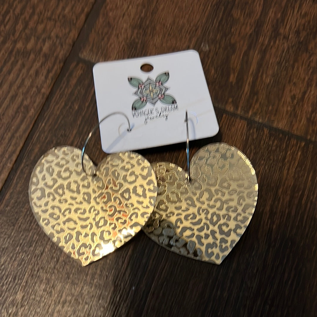 GOLD HEART ACRYLIC EARRINGS-Body and Sol