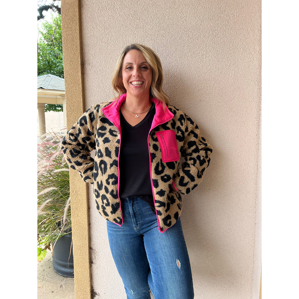 HOT PINK & LEOPARD SHERPA-Body and Sol