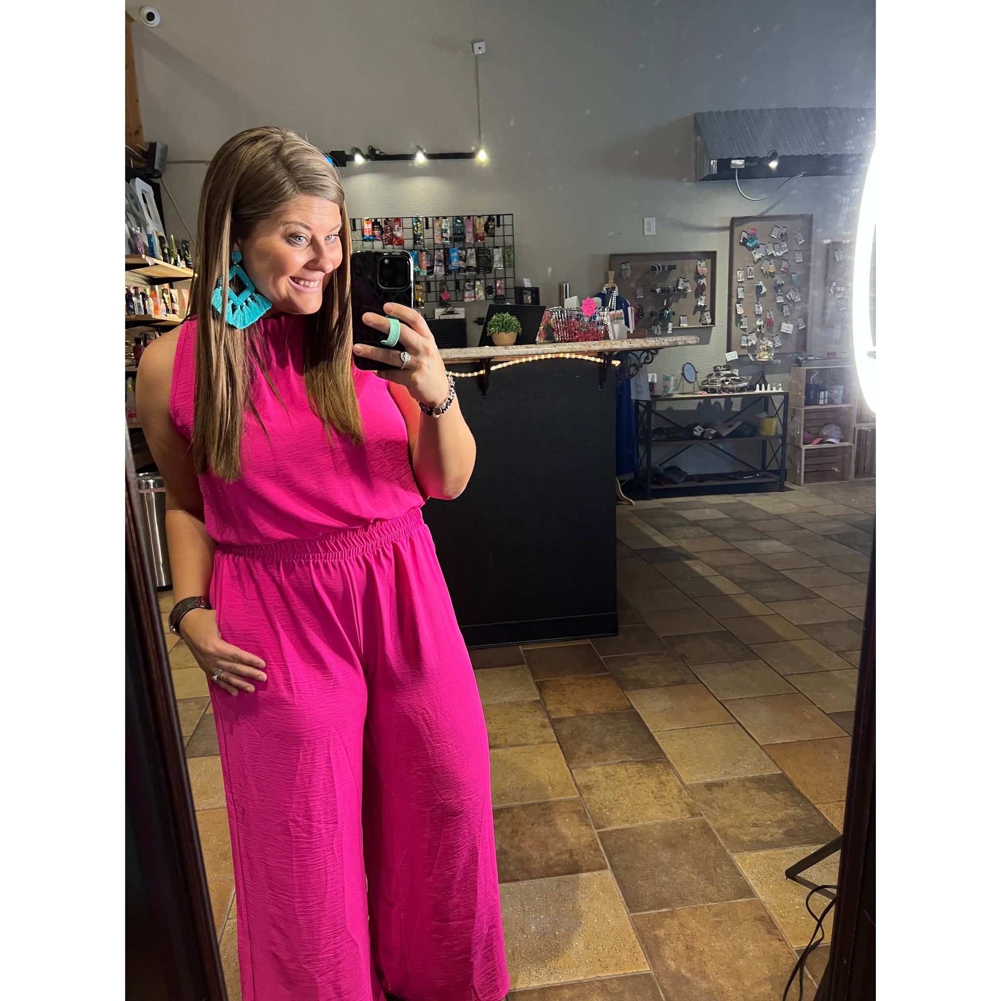KELLEY JUMPSUIT-HOT PINK-Body and Sol