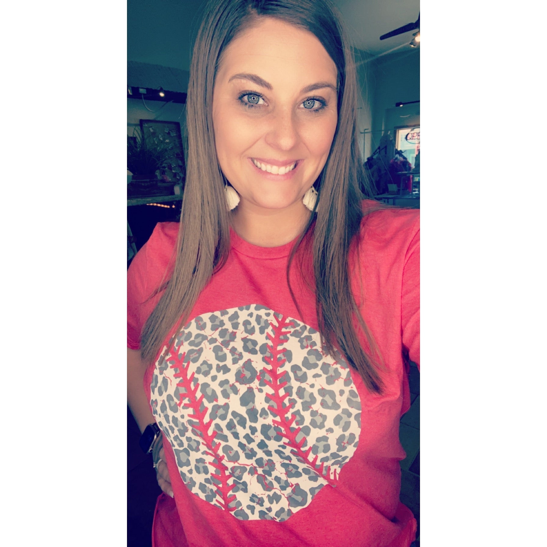 LEOPARD BASEBALL TEE-RED-Body and Sol