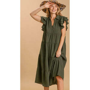 LINDE DRESS- OLIVE-Body and Sol