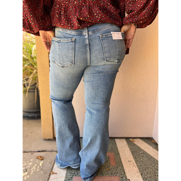MID-RISE BASIC FLARE JEANS-Body and Sol