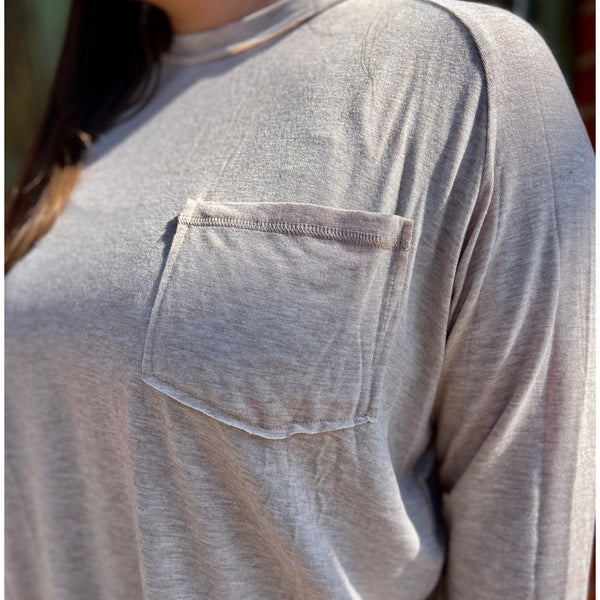 OATMEAL BASIC LONG SLEEVE TOP-Body and Sol
