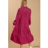 RASPBERRY TIERED MAXI DRESS-Body and Sol