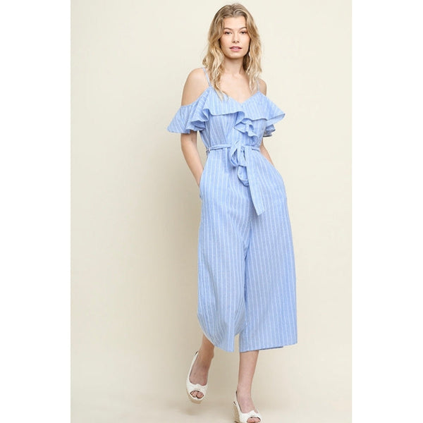STRIPED CROPPED LEG JUMPSUIT-Body and Sol