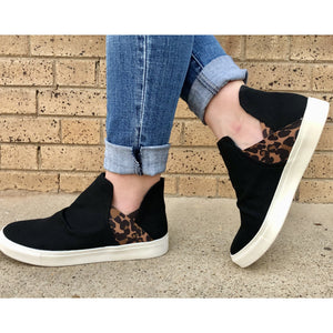 VERY G BLACK & LEOPARD SLIP ON SNEAKERS-Body and Sol