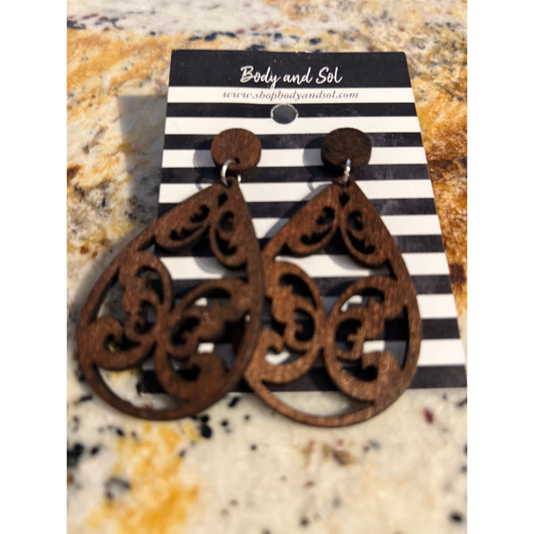 WOOD EARRINGS-Body and Sol