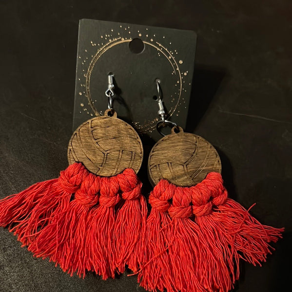 WOODEN VOLLEYBALL EARRINGS-Body and Sol